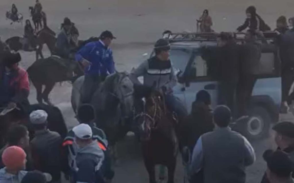 Қызылода облысында көкпар кезінде көлік жылқыларды қағып кеткен